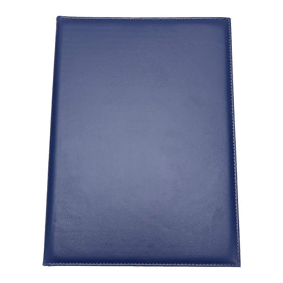 A4 Leather Certificate Cover Certificate Folder Blank Cover Protective Case (Blue)