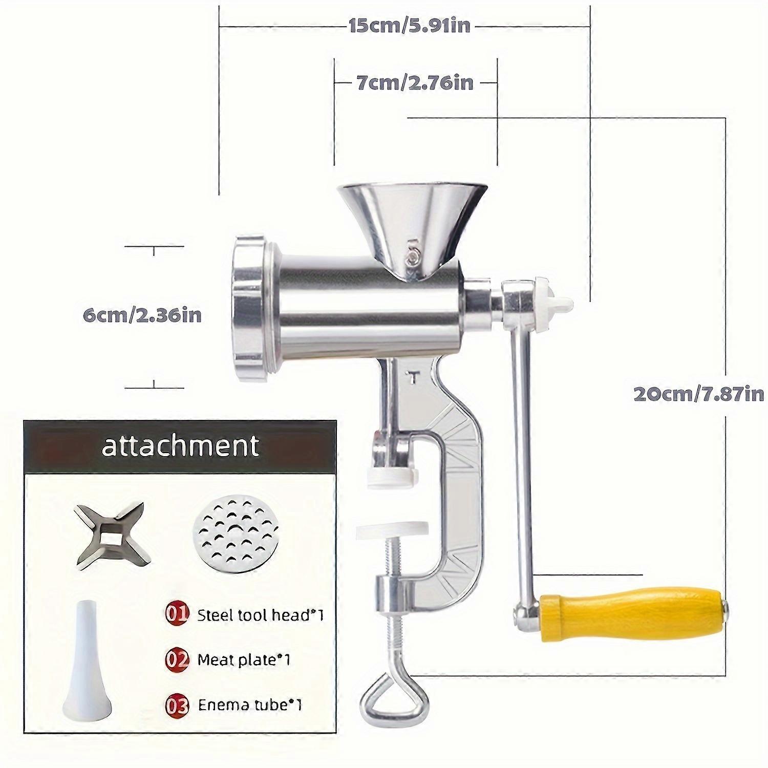 頑丈なアルミニウム多機能肉挽き器 - 楽なハンドクランク操作、ソーセージ詰め器、野菜チョッパー、ミートミンサー、フードグラインダー
