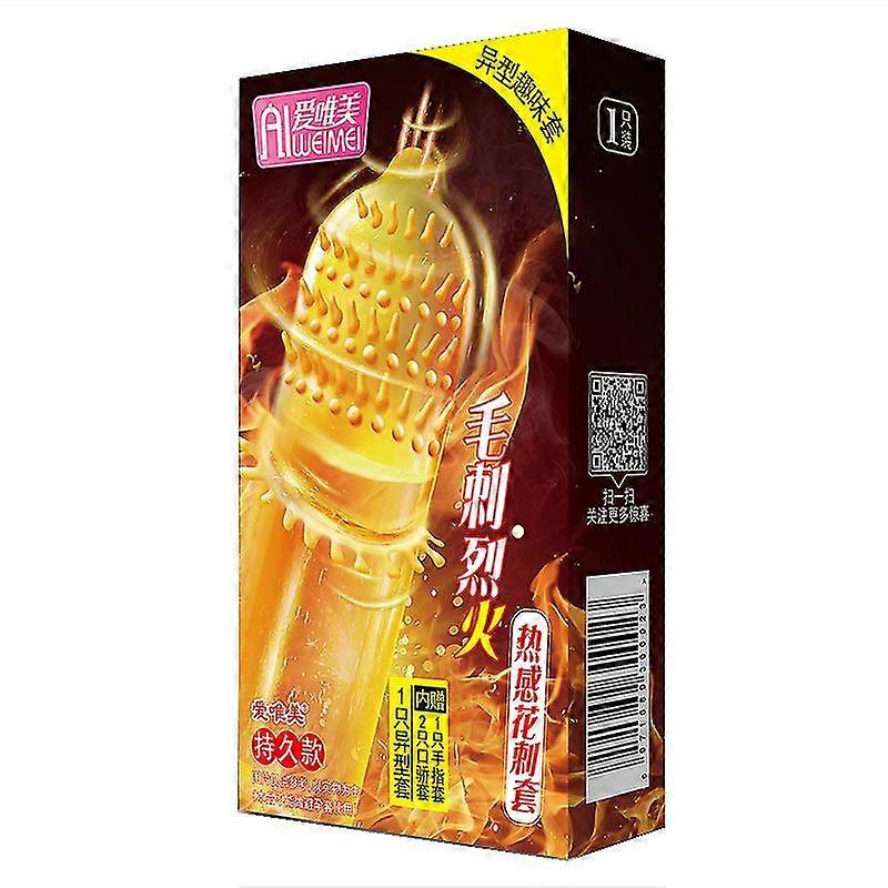 1set Ribbed Condoms Lubrication Ultra Thin Large Particles Organic Latex Rubber Odorless Snug Natural Feel Safe & Durable