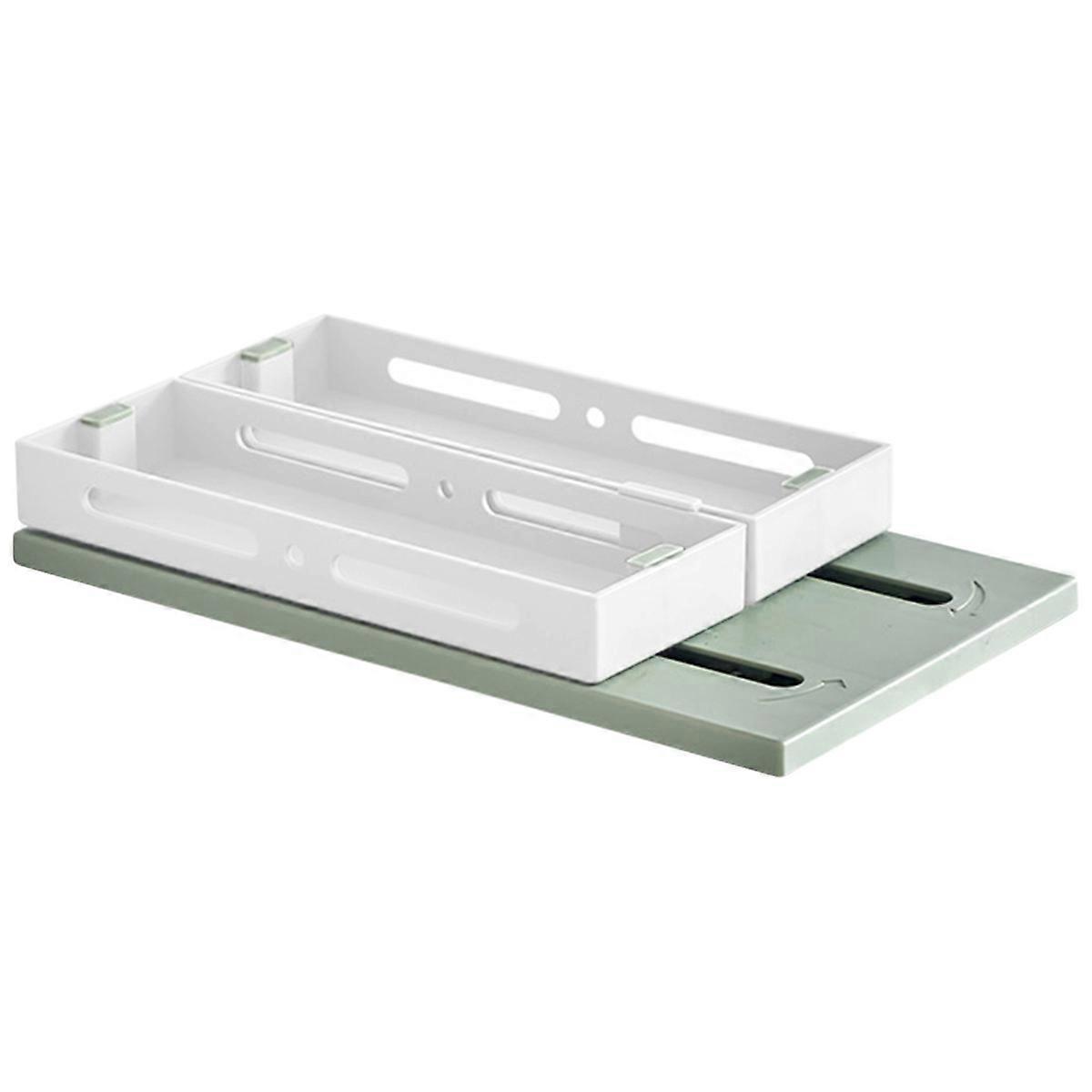 Desktop Cosmetic Spice Bottle Organizer Kitchen Multifunctional Rotating Shelf, Single Level, Green