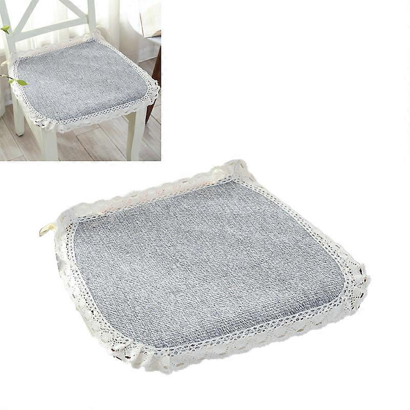 Cotton Woven Chair Mat Square Chair Mat for Office Dining Chair Grey 45x45cm