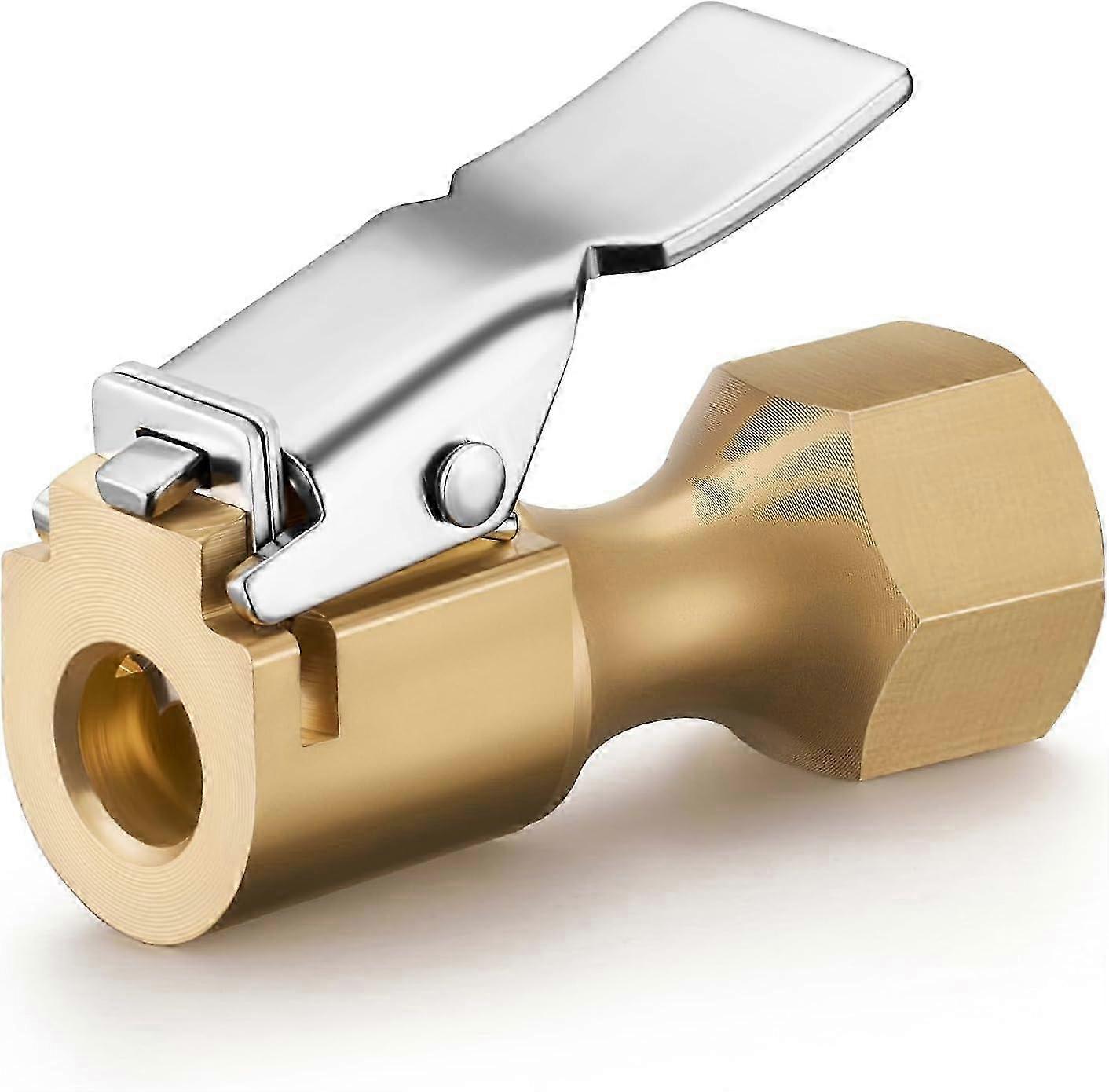 1-piece air clamp heavy-duty closed flow lock tire clamp with clamp, suitable for inflator instrument compressor accessories, yellow