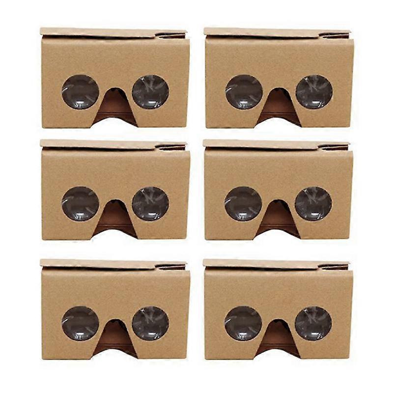 6PC 3D Glasses for Cardboard V2 VR 4.5-6Inch+Headband 3D VR Virtual Reality Glasses
