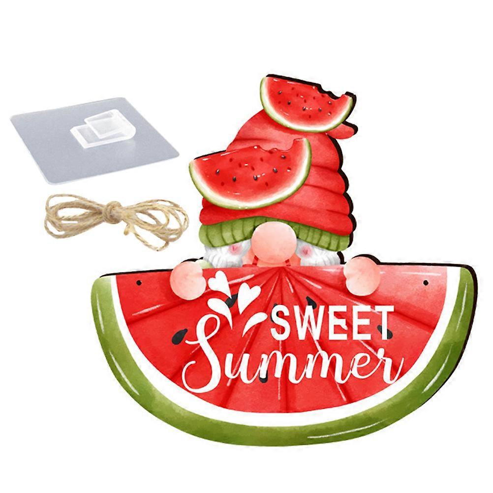 Thème de l’été à l’intérieur Plaque suspendue Coloré Pastèque Motif Signe suspendu Fenêtre Panneau en bois