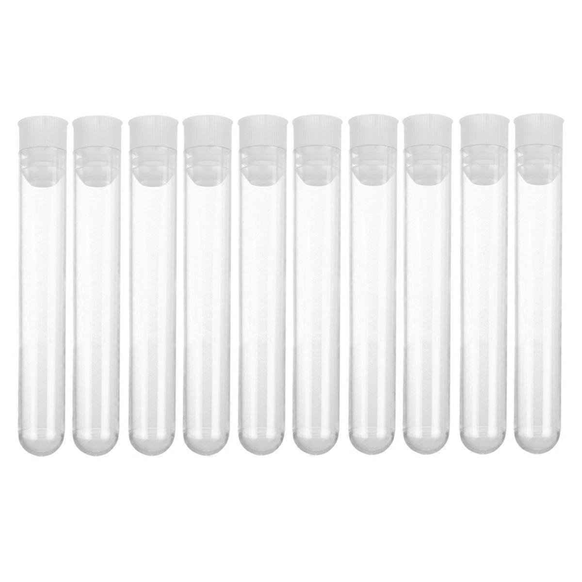 50Pcs Plastic Clear Test Tube for Scientific Experiments Party Candy Storage with Cap(Random Color)
