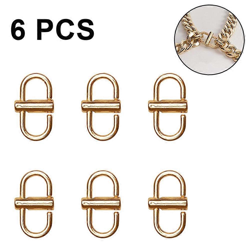 6 Pcs Adjustable Metal Buckles for Chain Strap Bag, Chain Links Tiny Clip to Shorten Length of Metal Chain