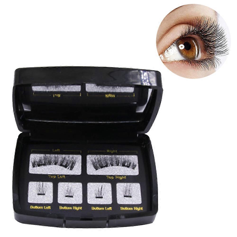 Magnetic False Eyelashes Set, Hand-sharpened Natural Eyelashes Without Glue Magnetic Magnet Eyelashes