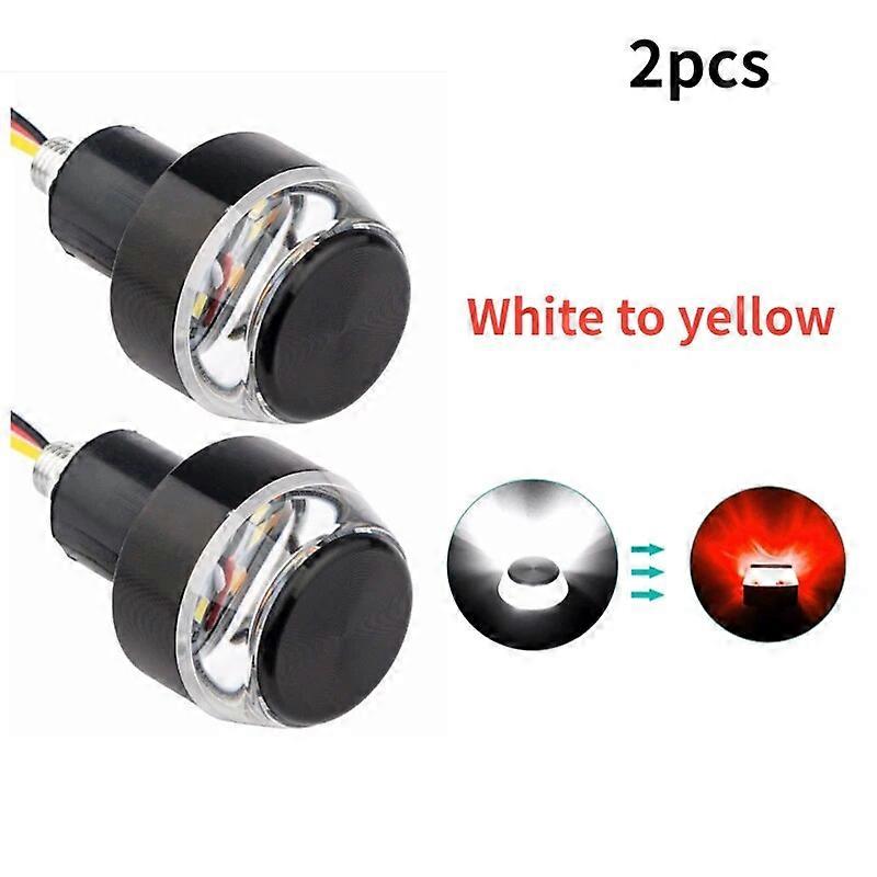 2PCS LED Turn Signals Llight for Motorcycle Handle Bar End Blinker for 22mm Handlebar Signal Flashing lamp Led Waterproof