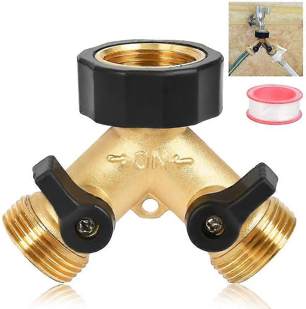 Double Washing Machine Tap 2-way Y-distributor 3/4 Inch For Connection Of 2 Appliances Scrollsqy