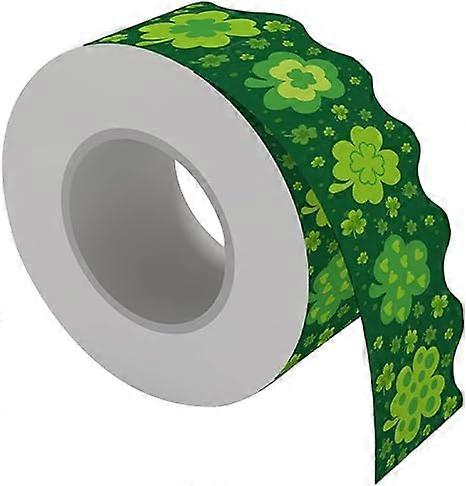 St Patricks Day Bulletin Board Border Shamrocks Decorative Trim Labels Bulletin Borders Decoration Stickers Table Desk Adhesive Borders for Saints Iri