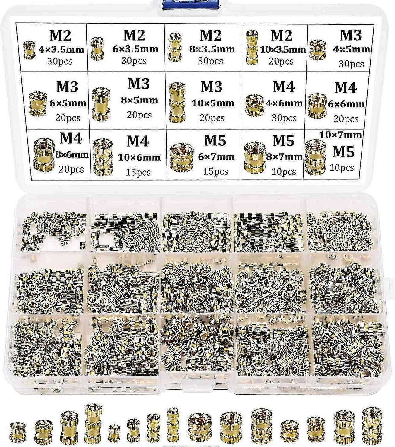 Insert fileté fileté femelle M2 M3 M4 M5 Ss Sockets filetés pour impression 3D 330pcs