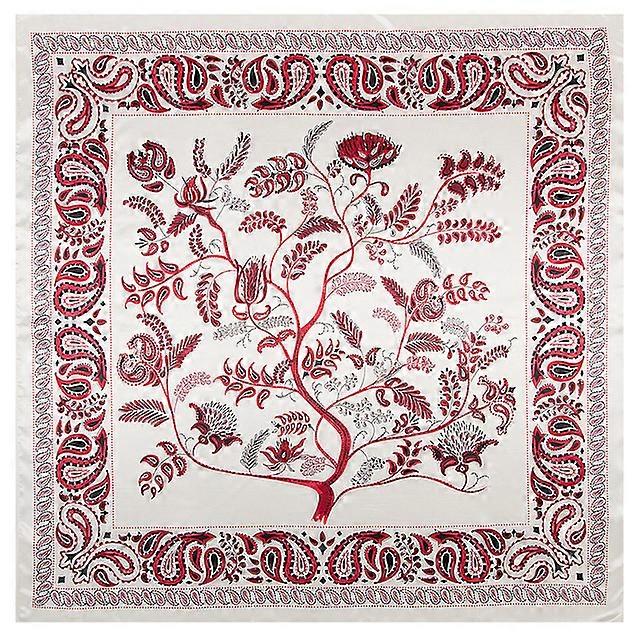 2024 מותג יוקרה אופנה ליידי צעיף 90 ס"מ * 90 ס"מ עץ מודפס בוהמי בצורת קשיו גב 'הכל תואם צעיף משי סינר