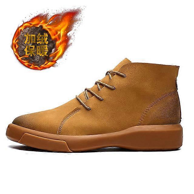 أحذية ثلج شتوية جديدة للرجال، أحذية كاحل برباط أنيقة، مصنوعة من الجلد الطبيعي، أحذية رجالية دافئة مخملية مناسبة للخريف والأنشطة الخارجية