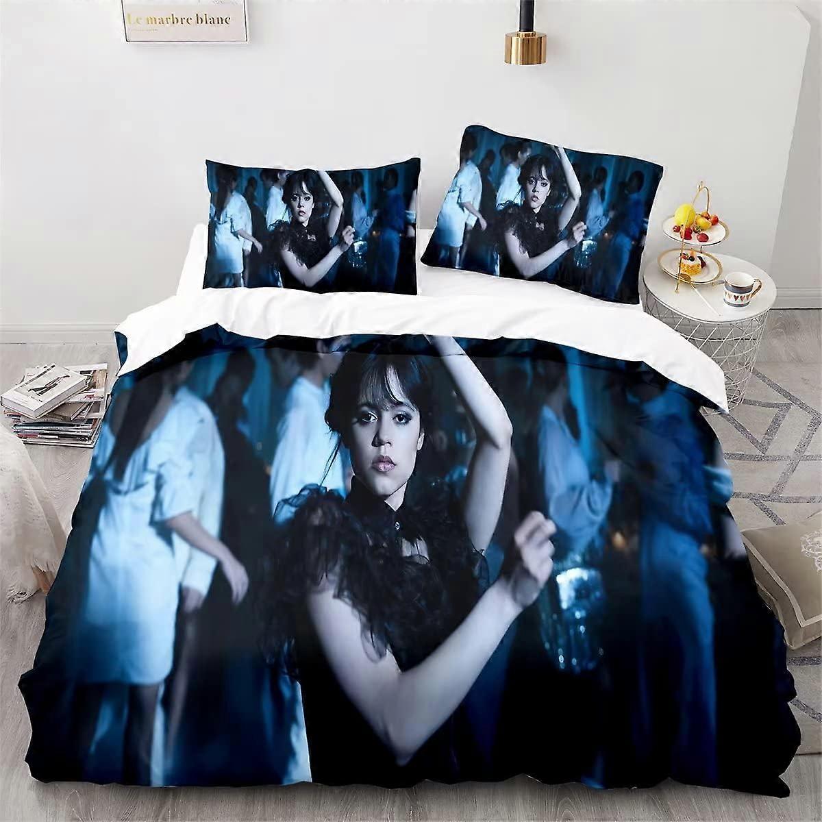 Familie 3D-geprint 3-delig dekbedovertrek met ritssluiting Uniek ontwerp Zachte anti-allergie microvezel enkel