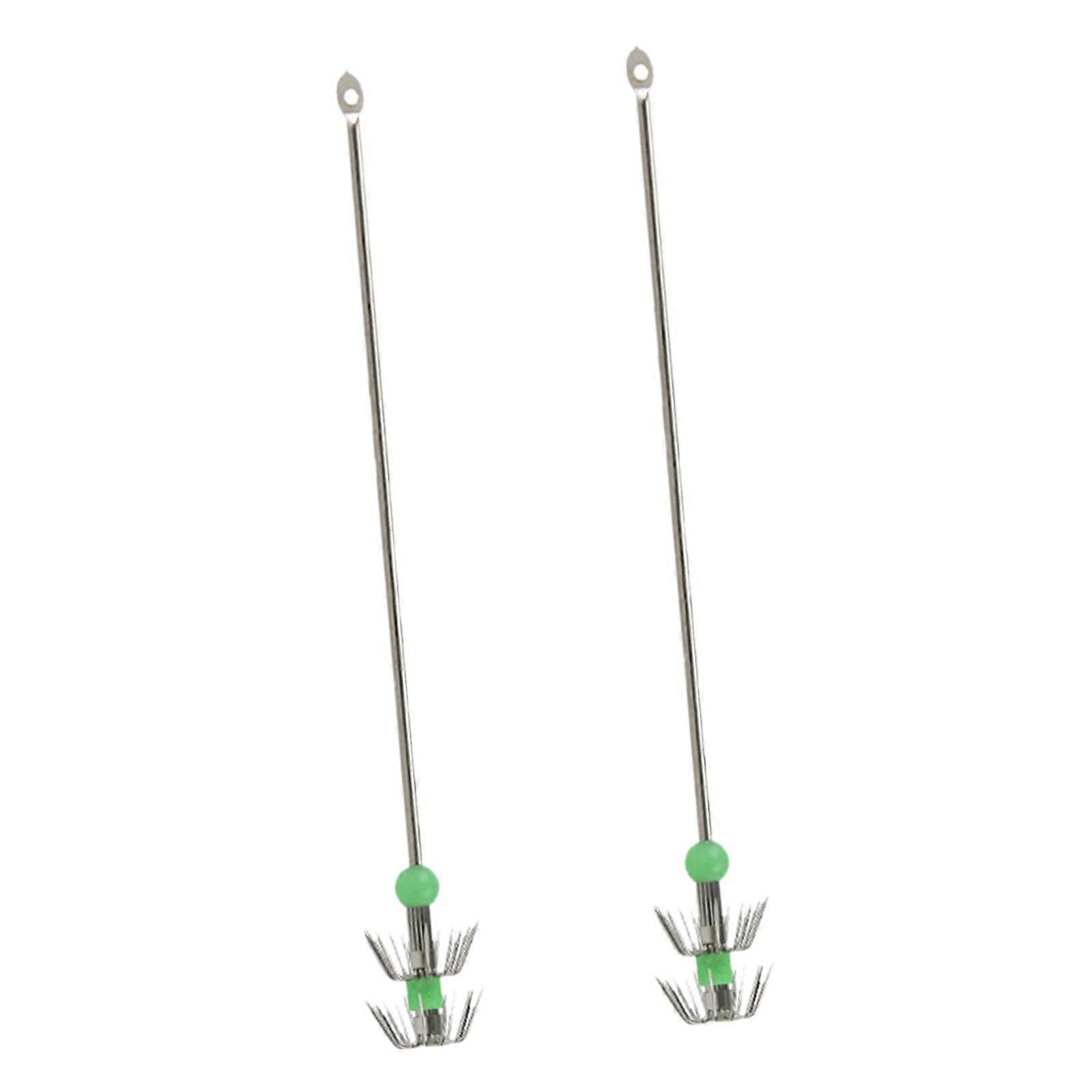 2 Pieces Squid Jigs Luminous for Saltwater Fishing Squid Hooks Fishing Tools
