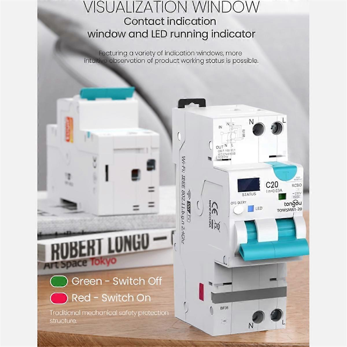 Tuya WiFi Smart Circuit Breaker Residual Current Circuit Breaker with over Current and Leakage Protection 6A-20A