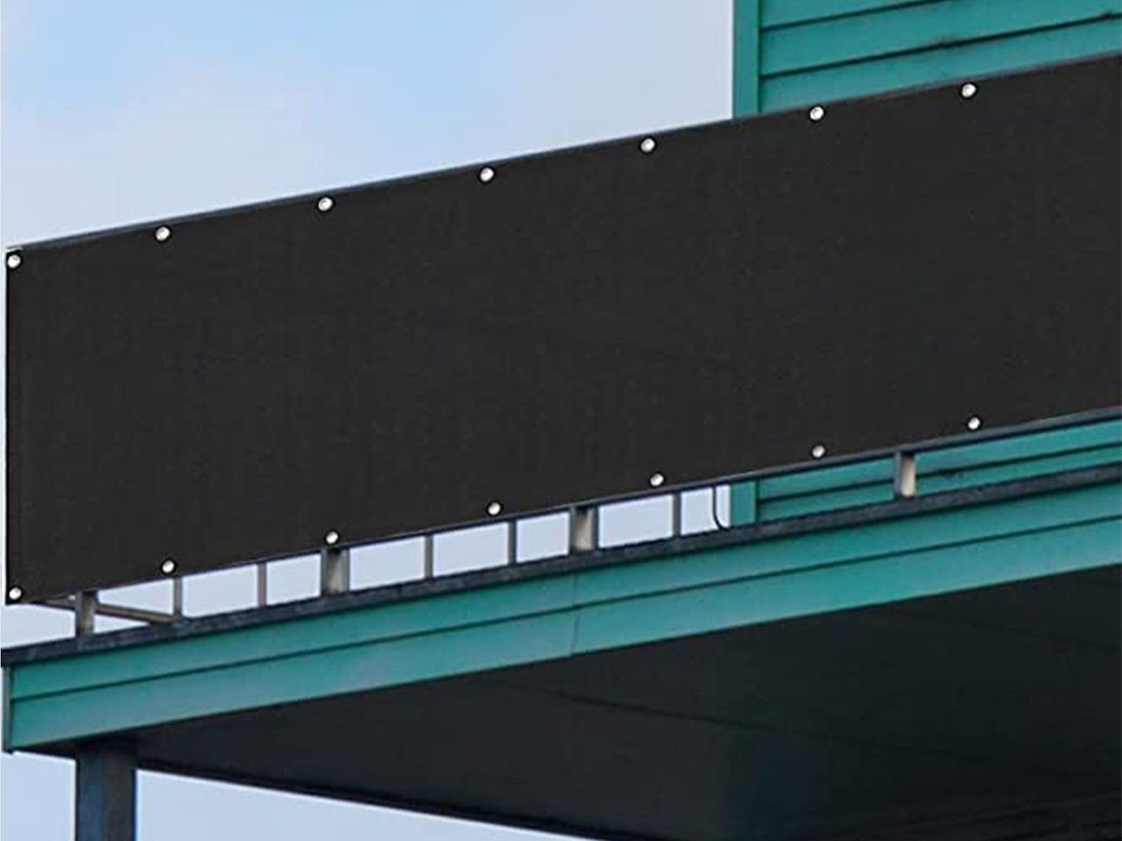 90x500cm Balcony Privacy Screen Cover Balcony Screen Black