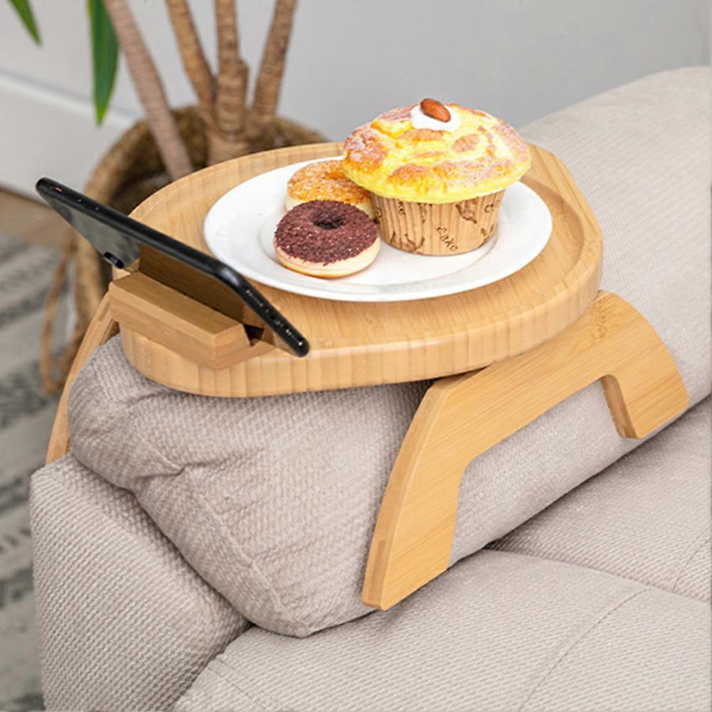 Sofa Armrest Tray with Swivels Phone Stand Space-Saving Couch Arm Tray for Phones Tablets
