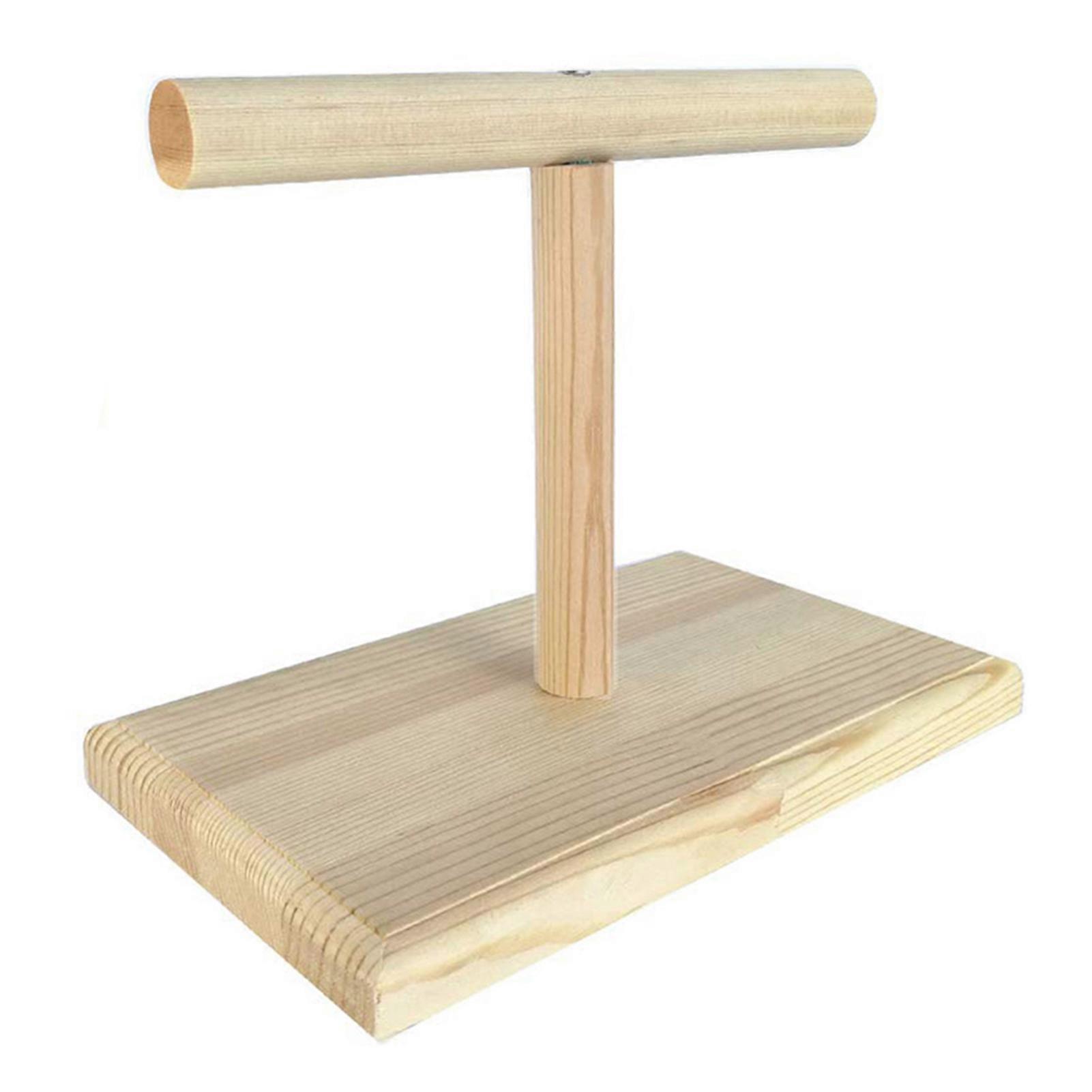 Portable Wood Bird Parrot Training Spin Perch Stand Playground Platform Jouet