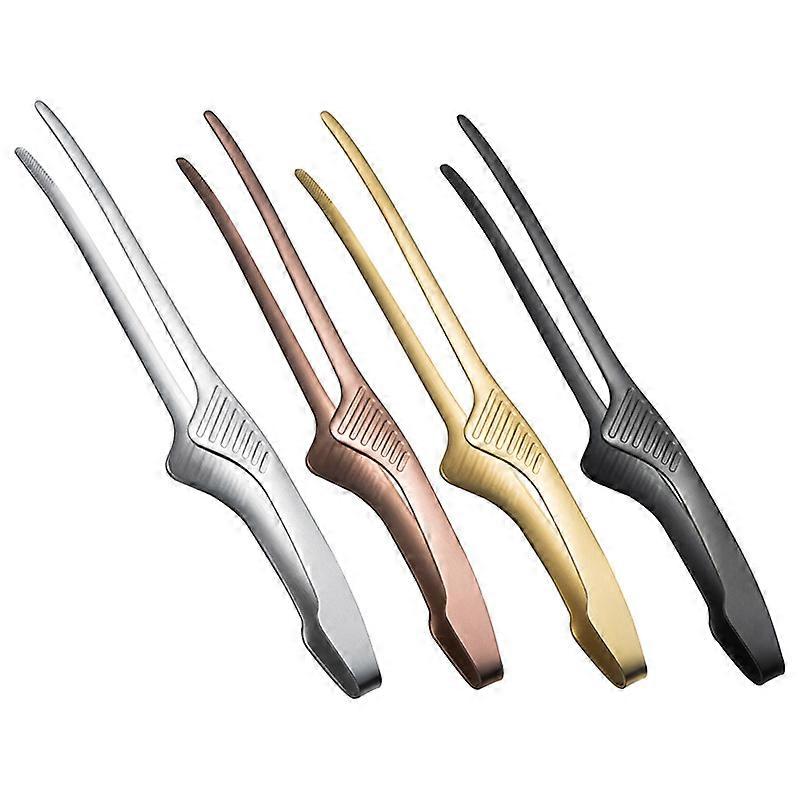 ZK-Grilling Tongs Stainless Steel Kitchen Accessories Cooking Food Outdoor Grilling Non-Stick Steak Tongs Cooking Tool 1pc (24cm-Silver)
