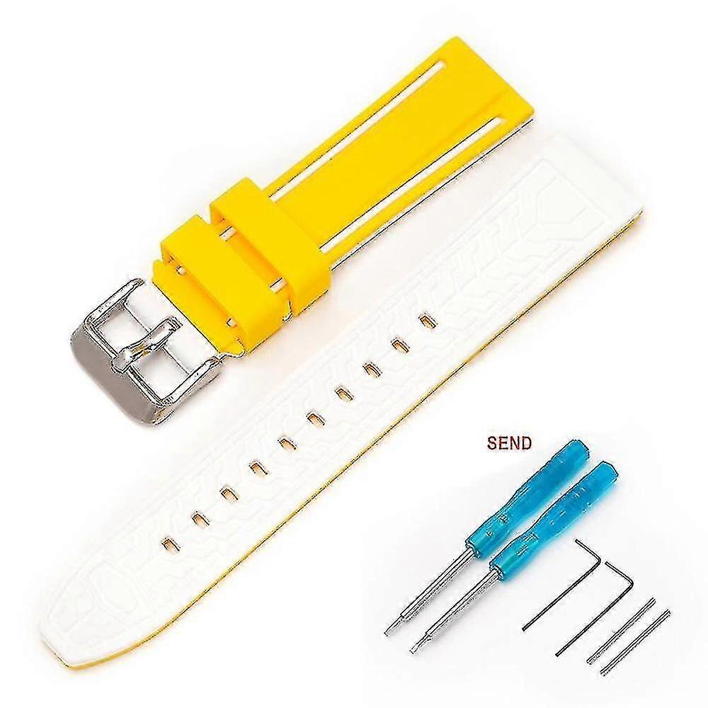 22mm pour Blancpain & Swatch Fifty Fathoms Bracelet en silicone bicolore Outil inclus