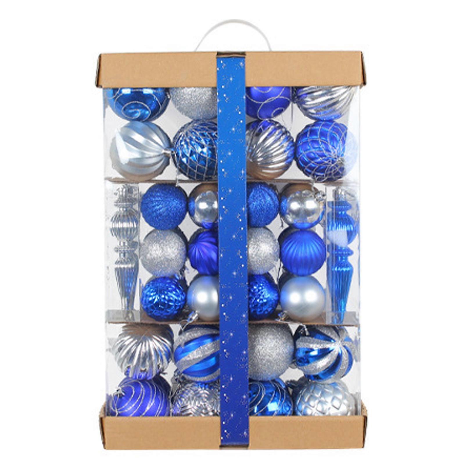 74個のクリスマスボールオーナメントミックスカラークリスマスデコレーションボールクリスマスツリーハンギングボールオーナメントB YEMAA