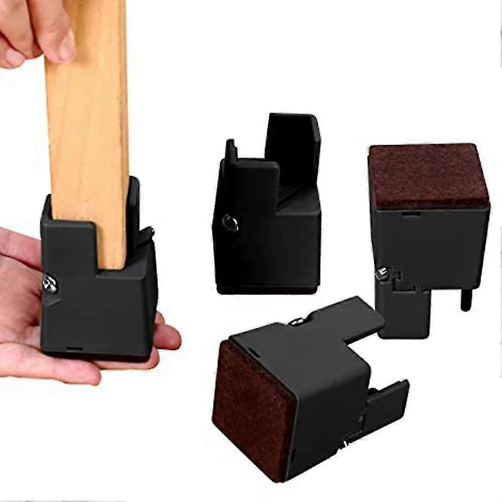 Adjustable Chair Risers With Screw Clamp, (black, 4 Pack)