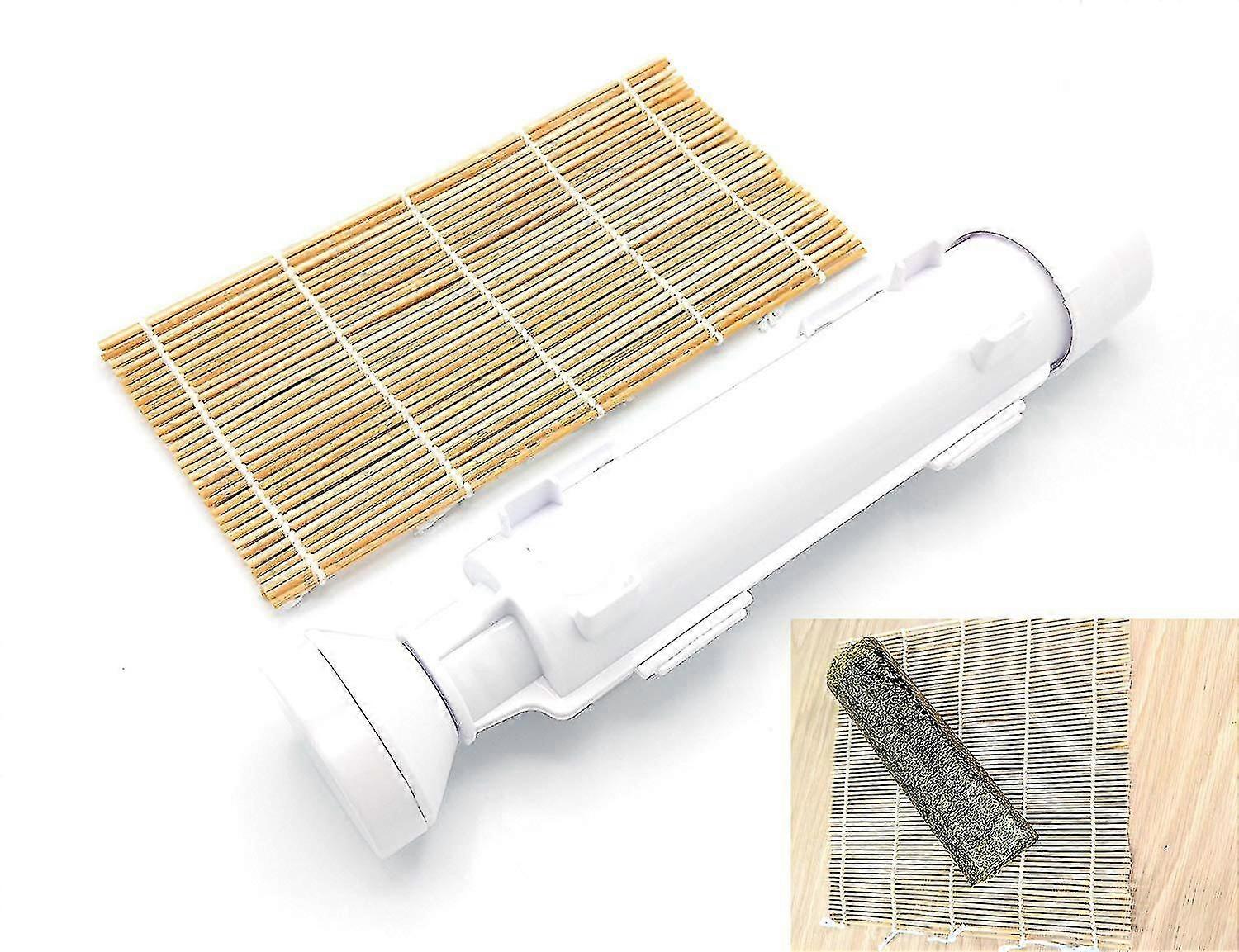 Sushi Roller Bazooka Kit + Carbonized Bamboo Mat Diy Rice Roller Hs