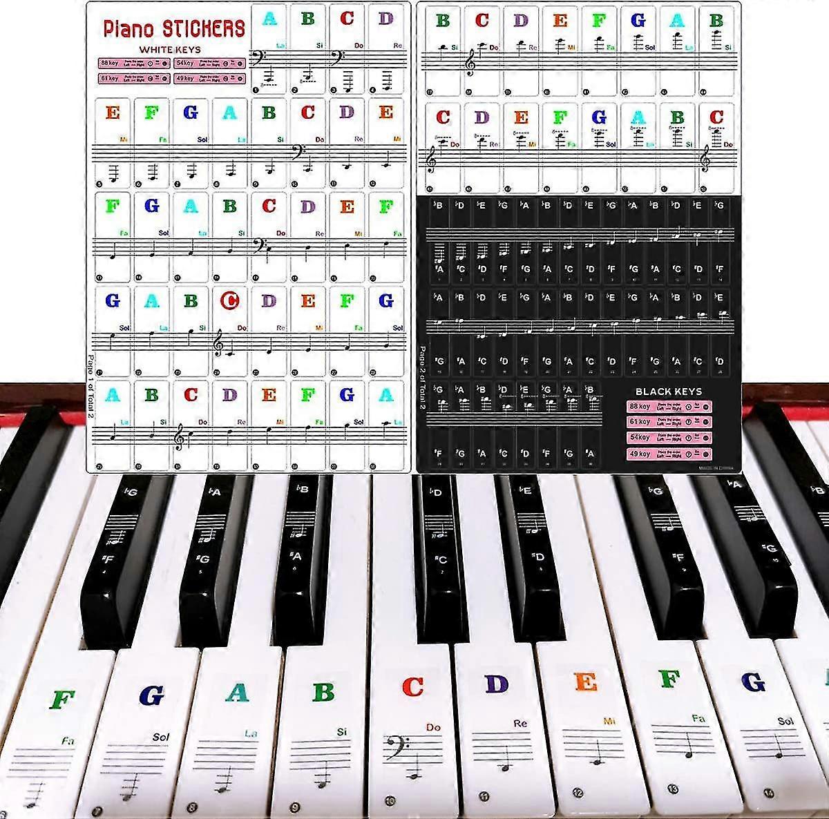 Detachable Piano Keyboard Sticker, 49/61/54/88 Key Music Keyboard Sticker For Beginners To Learn Piano