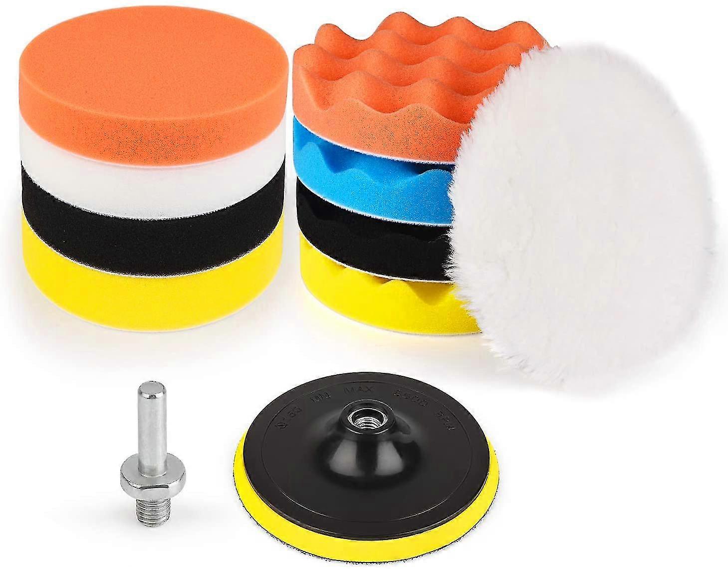 Polishing Pads, Sponge Woolen Buffing Pads For Car Buffers Polishers Waxing Sealing Glaze1set, Multicolor