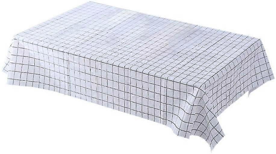 Rectangular Tablecloth Rectangular Oilcloth Waterproof Oil Proof Pvc Lattice Tablecloth 180*137cm White 1 Pcs