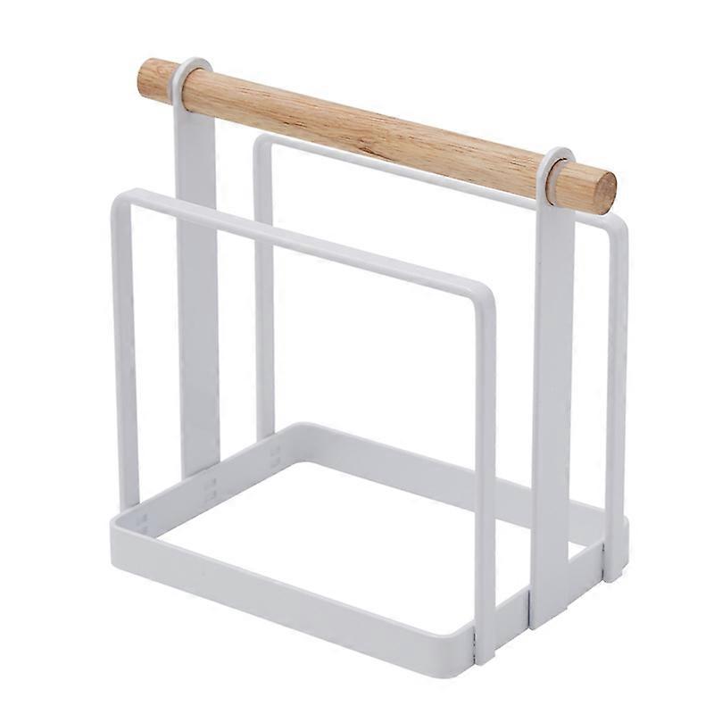 Multi-Function Wooden Kitchen Cutlery Hook, Cutting Board, Drip Handle and LidWhite