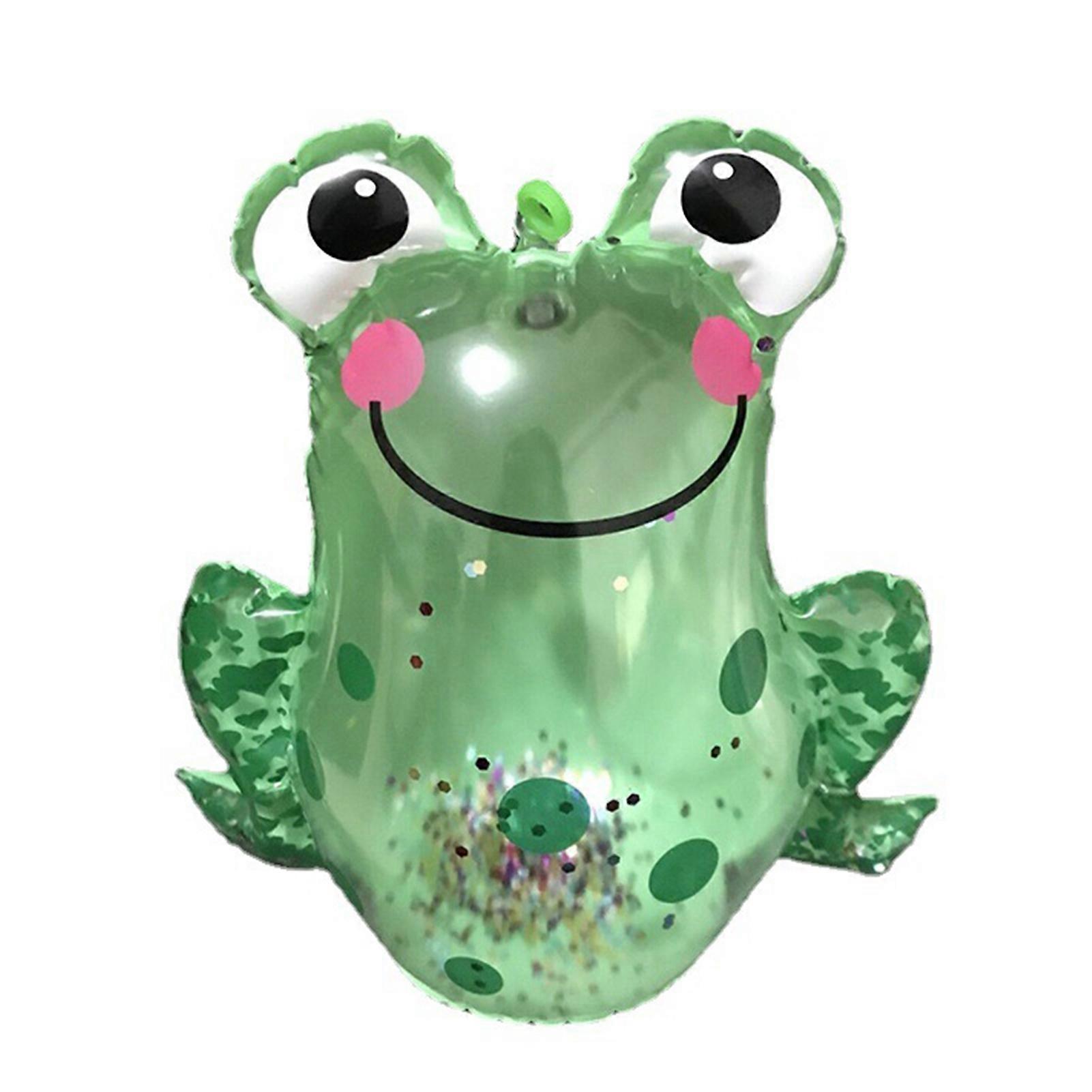 Frog Inflatable Toy Easy Storage Eye-Catching Shine Lightweight Fine Workmanship Entertainment PVC Glitter Sequins Flash Frog Ballon Beach Toy Kaesi