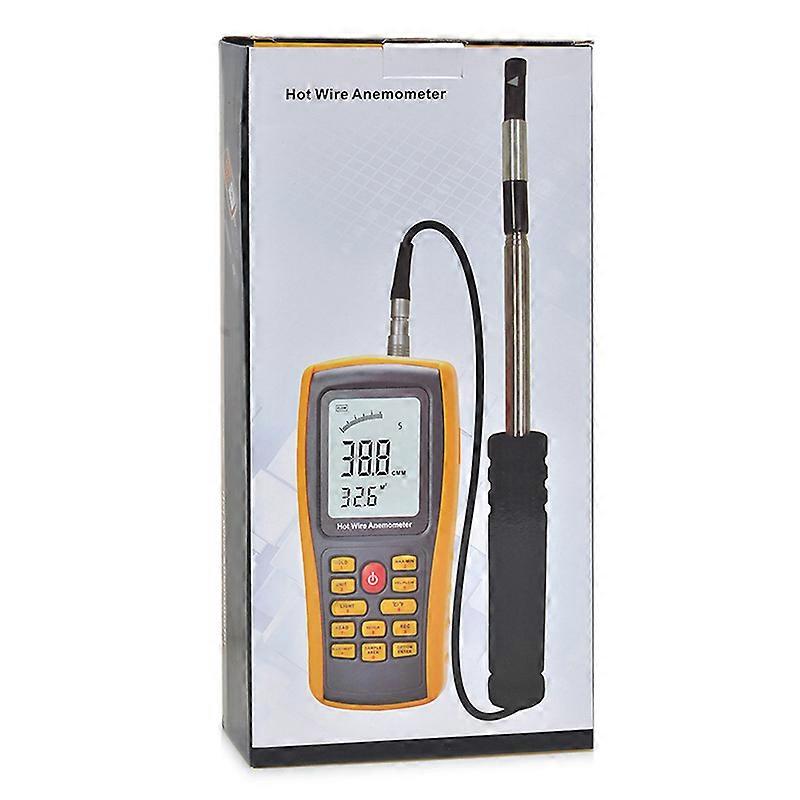 digital Hot Wire Anemometer Lufthastighedstemperatur Volumn test USB-dataforbindelse Anemometro