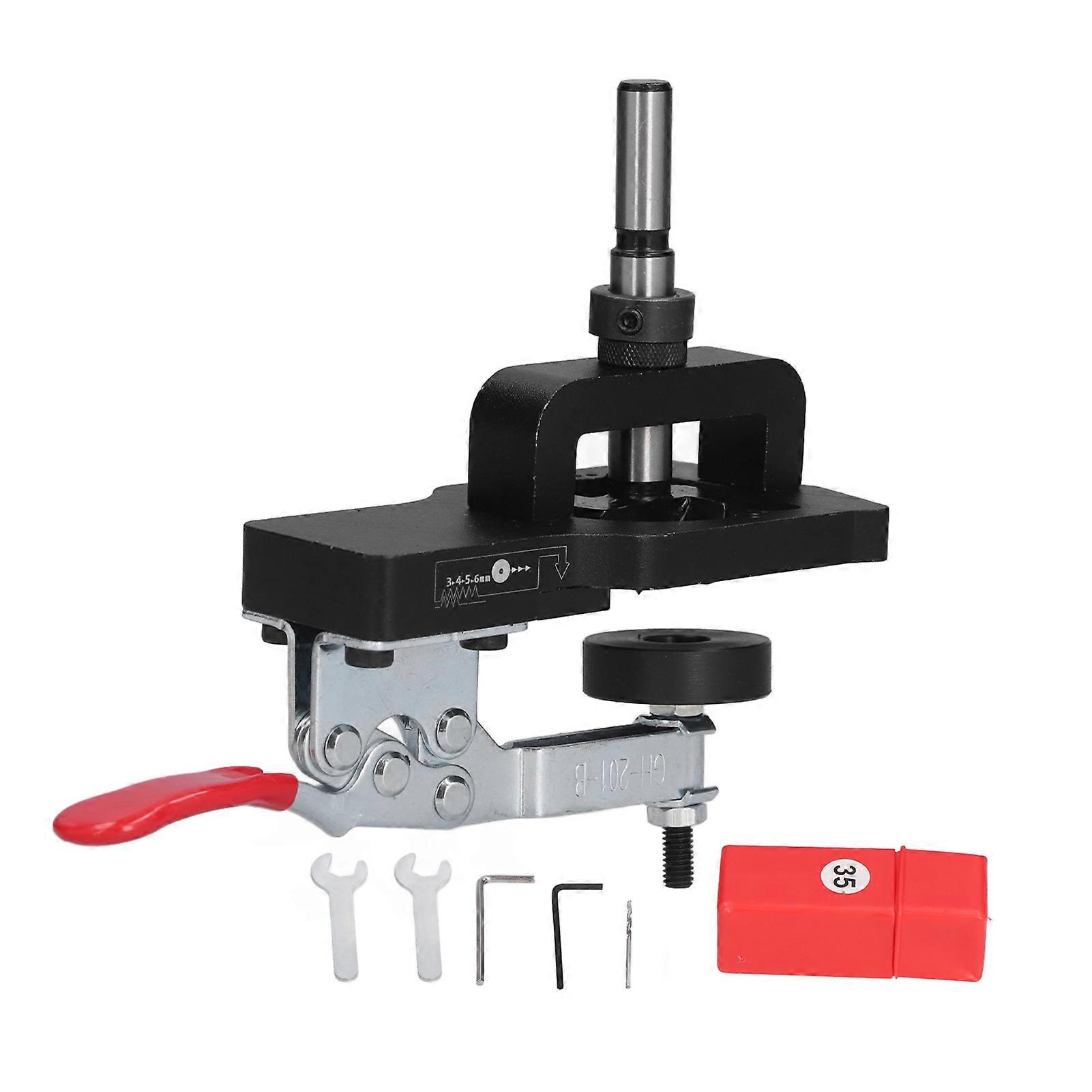 8Pcs Hinge Jig 35mm Hole Drilling Guide Twist Drill Bit Reamer Kit Set for Woodworking