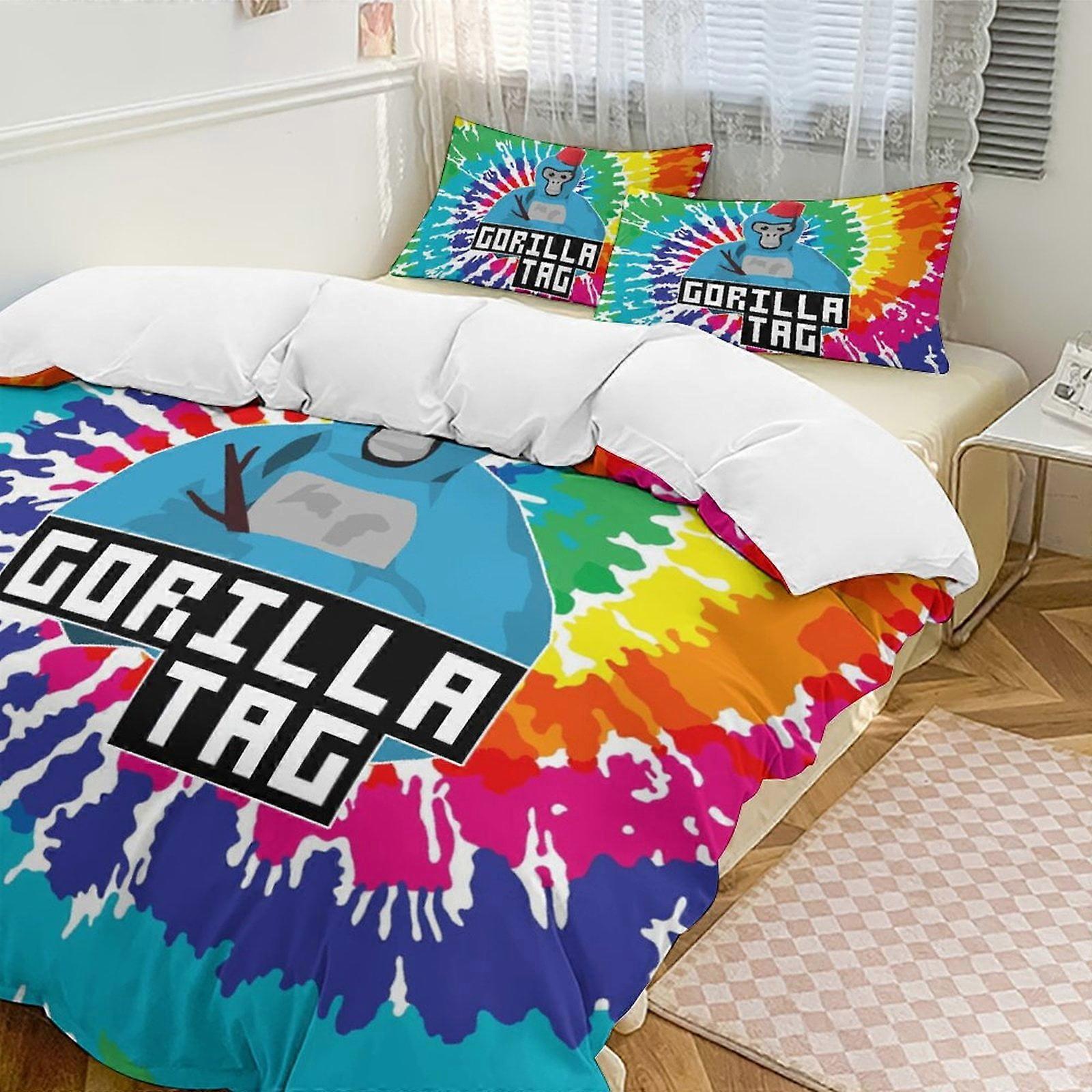 v7297  Bed Sheets Bedding Tie-Dye Gorilla Tag Comforter Set Soft 3 Pcs Twin Bedding Sets Thicken for All Season, 1 Comforter  2 Pillow Shams  Bed Shee