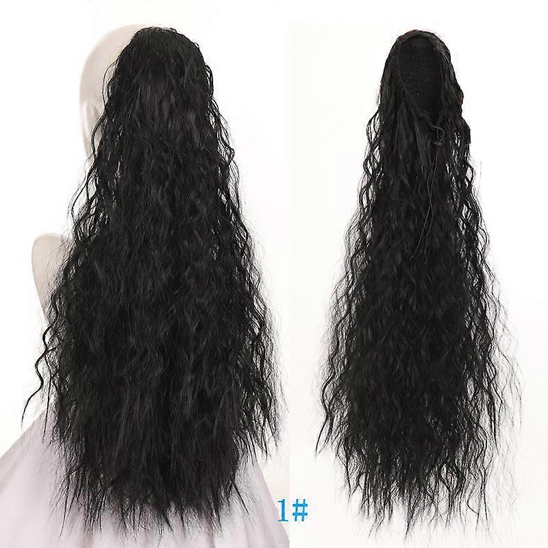 Trekkoord Puff Lange Kinky Afro Curly Ponytail Synthetische Afro-Amerikaanse Haaruitbreiding Ponytail Clip In Haarstuk
