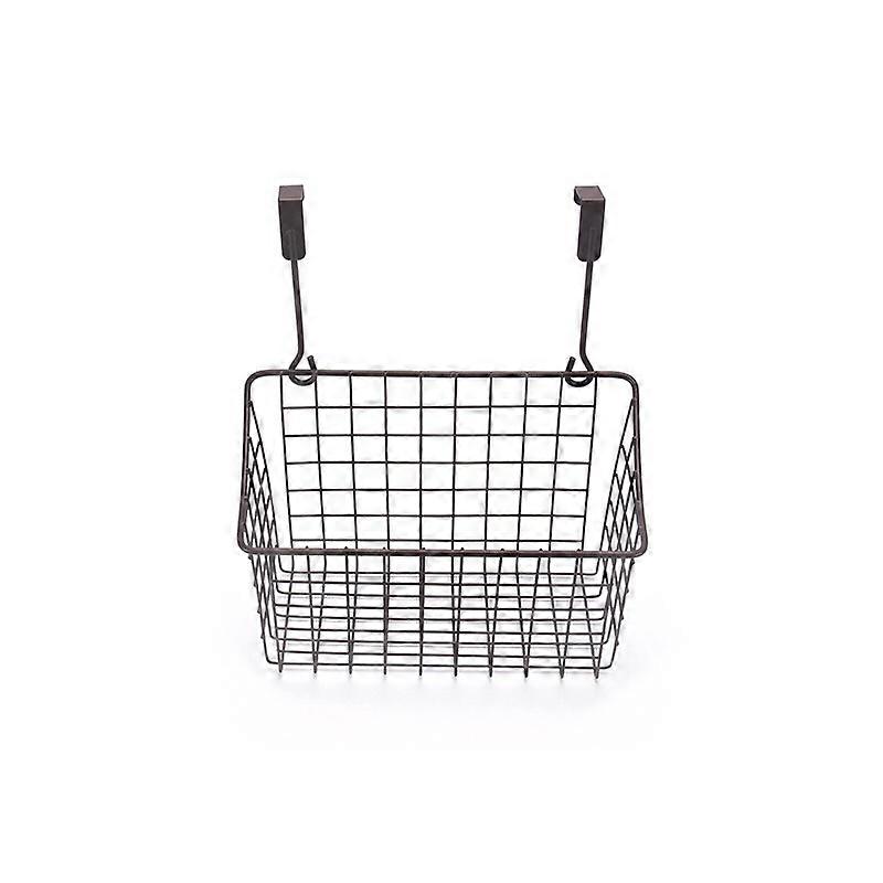 Basket with hook Grid Storage Basket, Hang it behind a door or on a railing, Over the Cabinet Door, Small, BLack,2 Pack