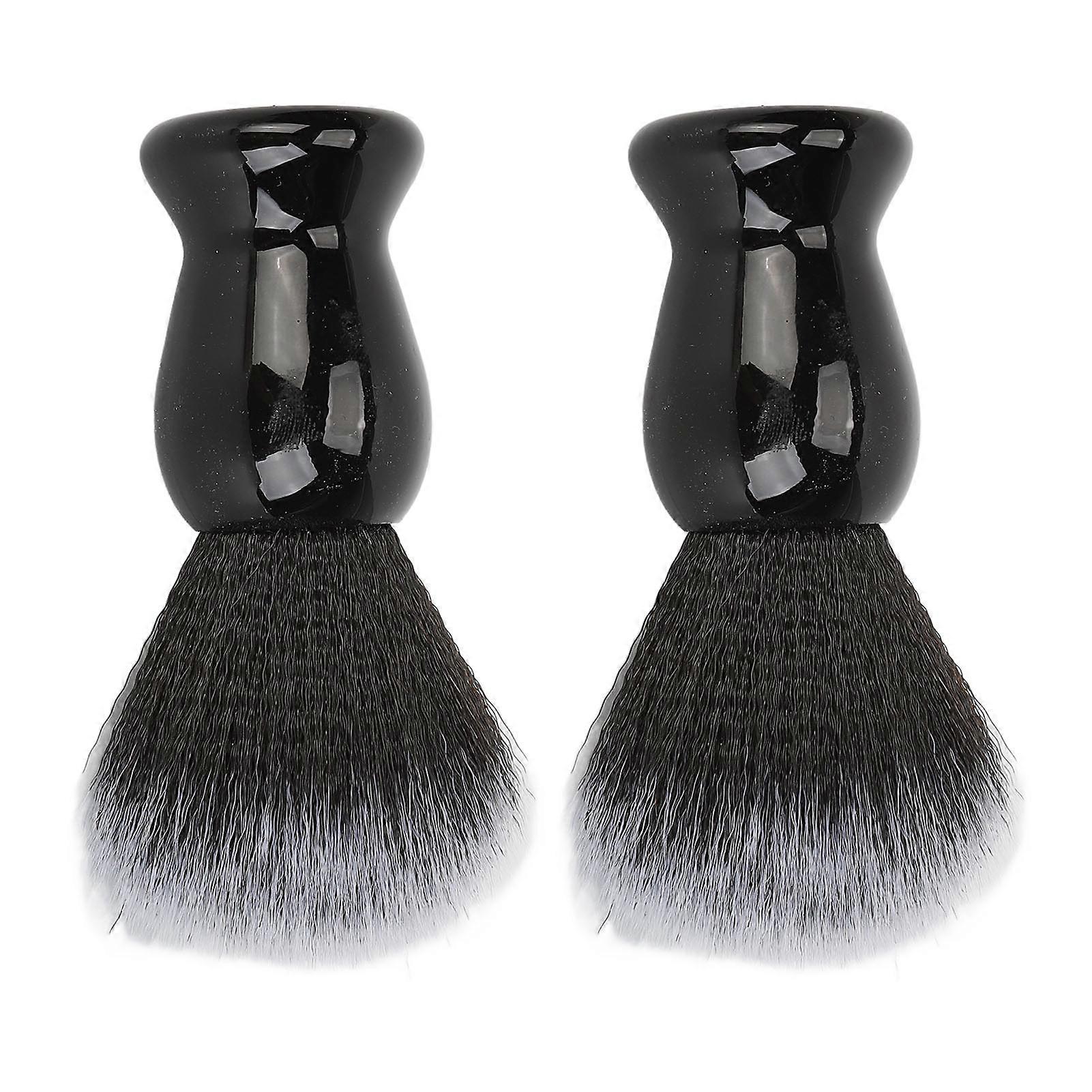 2pcs Barber Lathering Brush Residuals Removal Soft Quick Dry Ergonomic Handle Beard Foaming Brush for Men