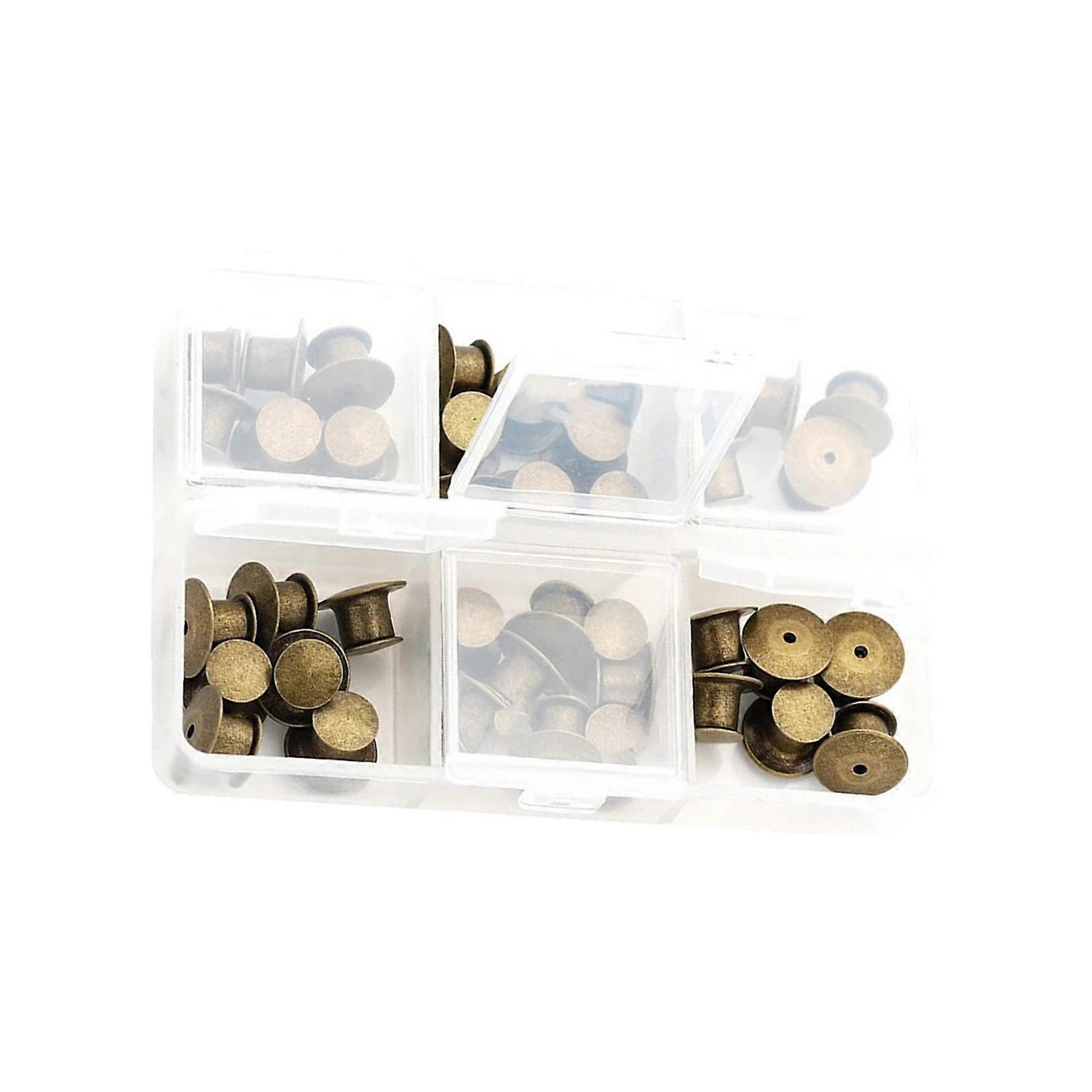 80x Metal Locking Pin Backs Clasp Locking Clasp Pins Keepers Multi-Purpose Bronze