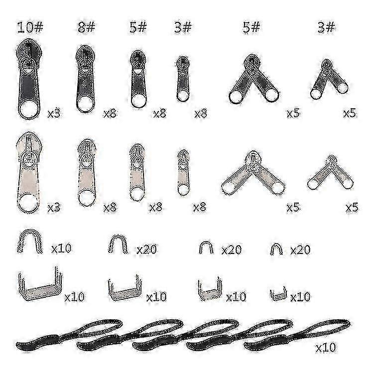 Zipper Repair Kit With Replacement Zippers
