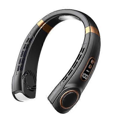 (שחור) מאוורר צוואר קירור תלוי USB נייד