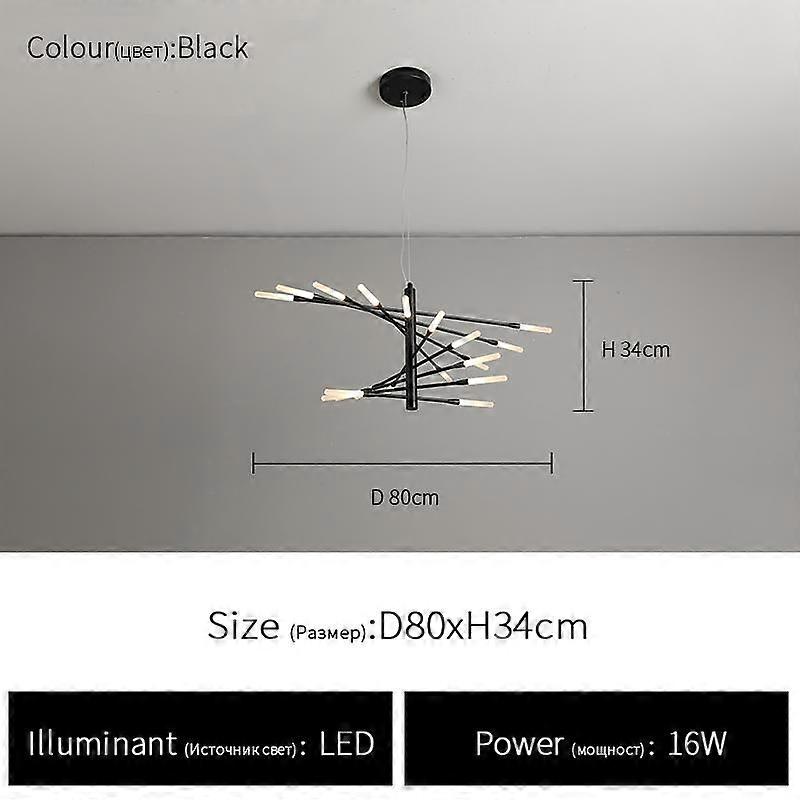 Lampu gantung berbentuk cabang dekorasi langit-langit ruang tamu kamar tidur ruang makan lampu gantung bangunan dupleks hitam dan emas