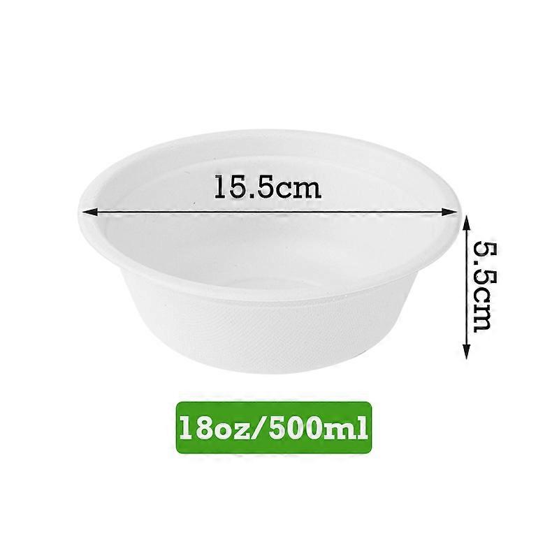 50pcs 350/500ml Disposable Bowl Eco-Friendly Degradable Paper Bowls Soup Bowl Household Food Container BBQ Picnic Party Supplies