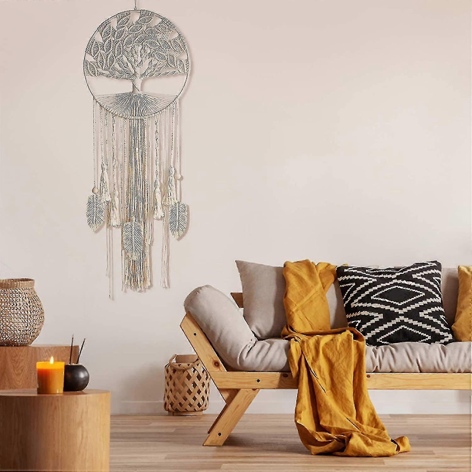 Pietra Di Cristallo Acchiappasogni Decorazione Della Parete Indiano Piuma Home Decor,Albero Della Vita Appeso A Parete Dream Catchers Per Ragazze Ragazzi Camera Da Letto Dormitorio Boho Ornamento