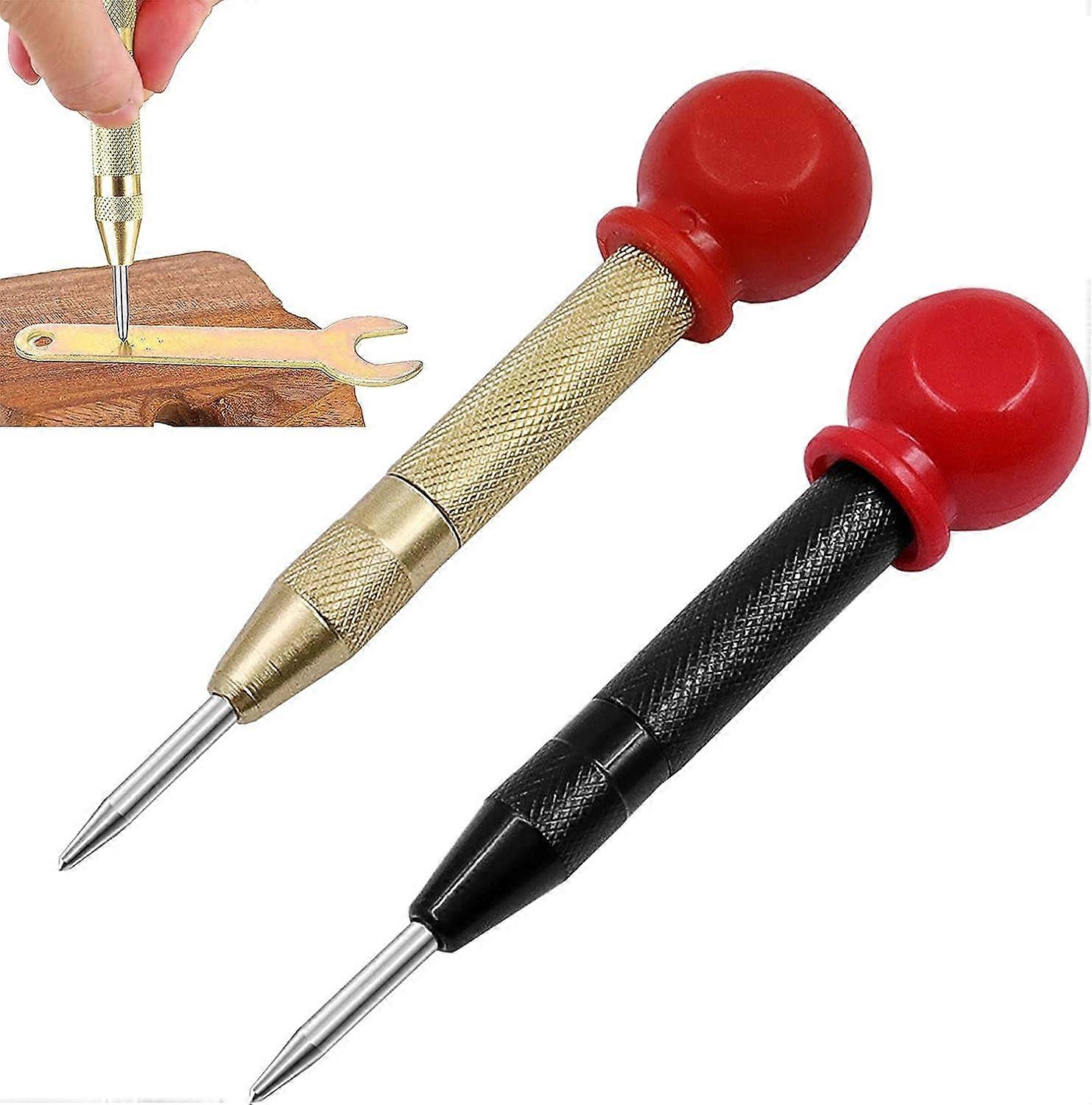 Automatic Center Punch 2 Pcs Automatic Center Punch Center Hole Punch Spring Cen *-1