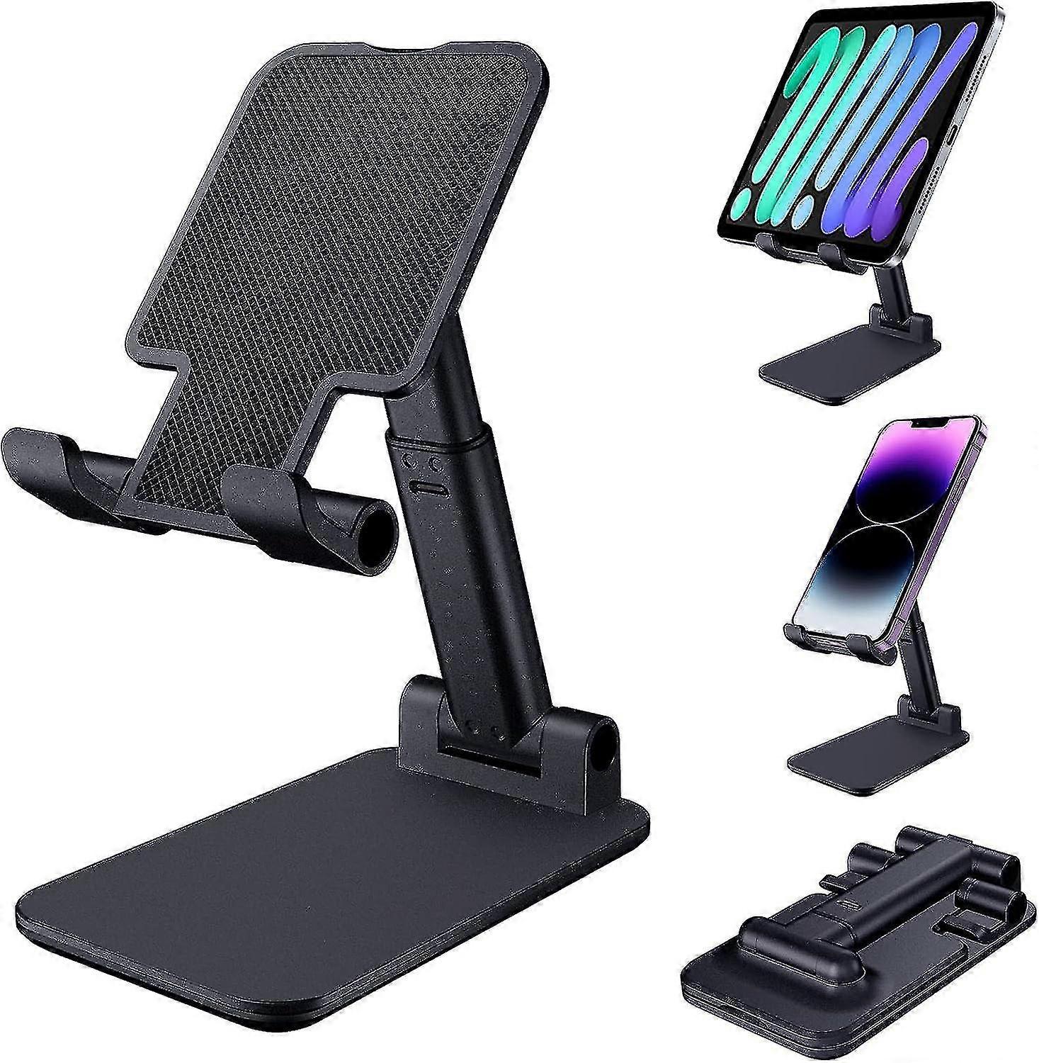 Phone Stand, Foldable Tablet Stand Mobile Phone Holder For Desktop Compatible With Samsung Ipad Mini Iphone All Smartphone Smartphone(black)