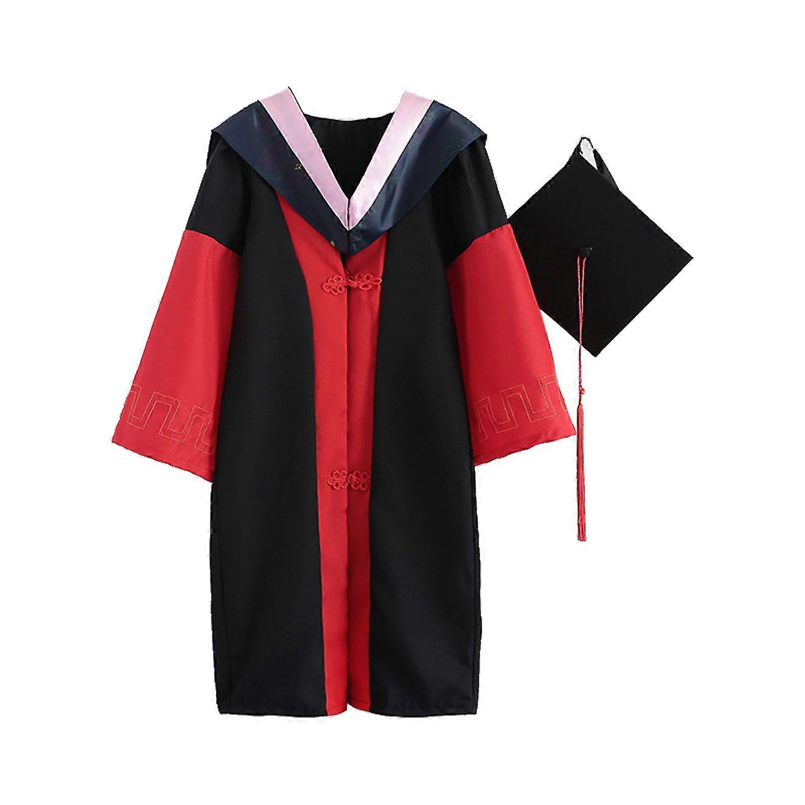 Elegant Graduation Uniform Set - Breathable Polyester Academic Attire for Unisex