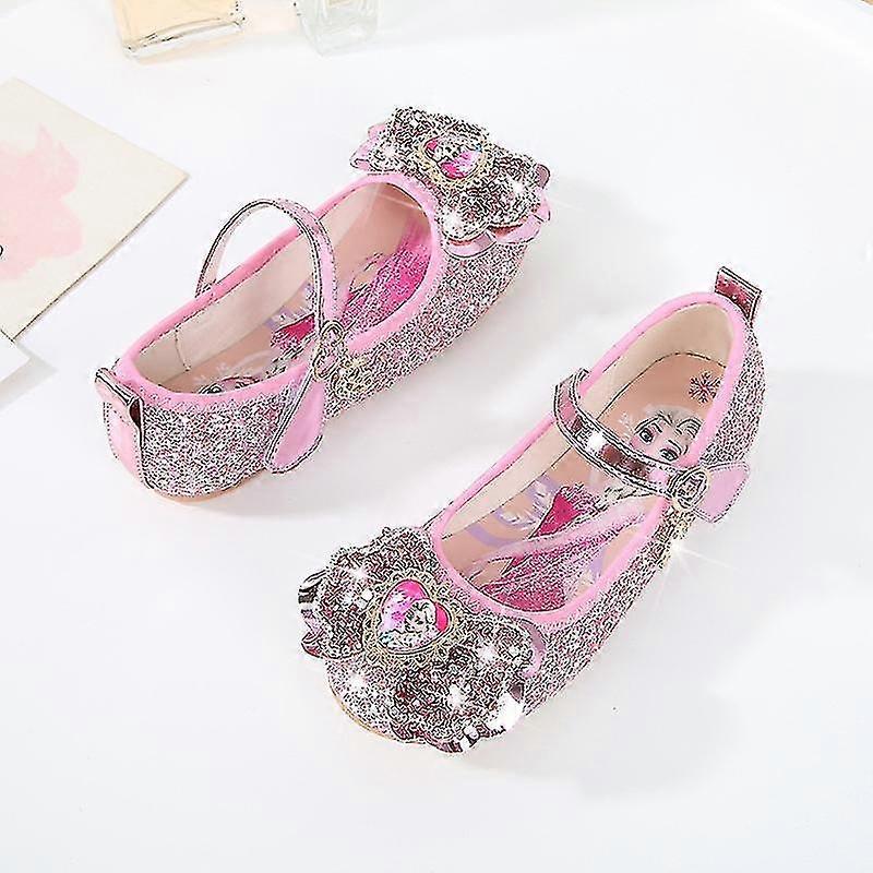 Frozen Girls Princess Shoes Sequin Bow Princess Aisha Women's Shoes Flat Shoes
