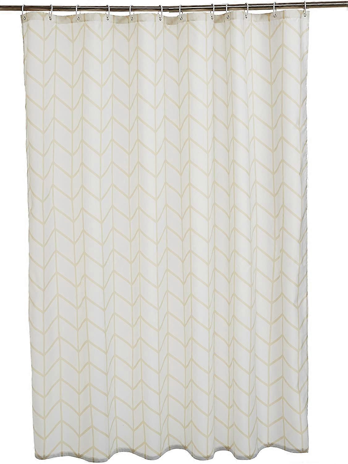 Cortina de Chuveiro em Tecido - 72 x 72 Polegadas, Espinha de Peixe Natural para banheiro